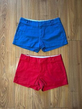 Banana Republic Blue and Red Women’s Shorts Duo